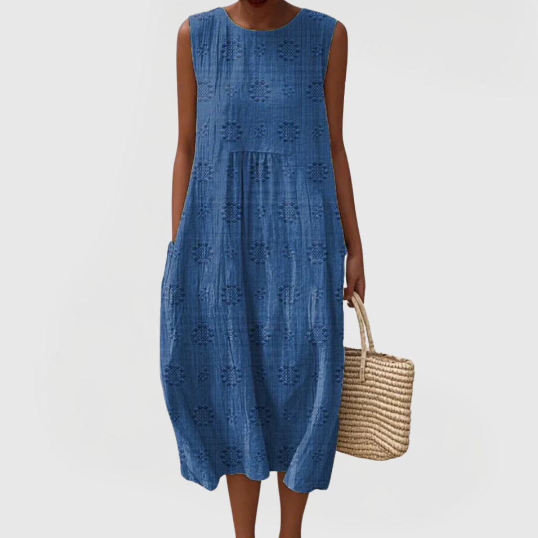 Women's Embroidered Sleeveless Dress | Cotton | Casual Summer Wear