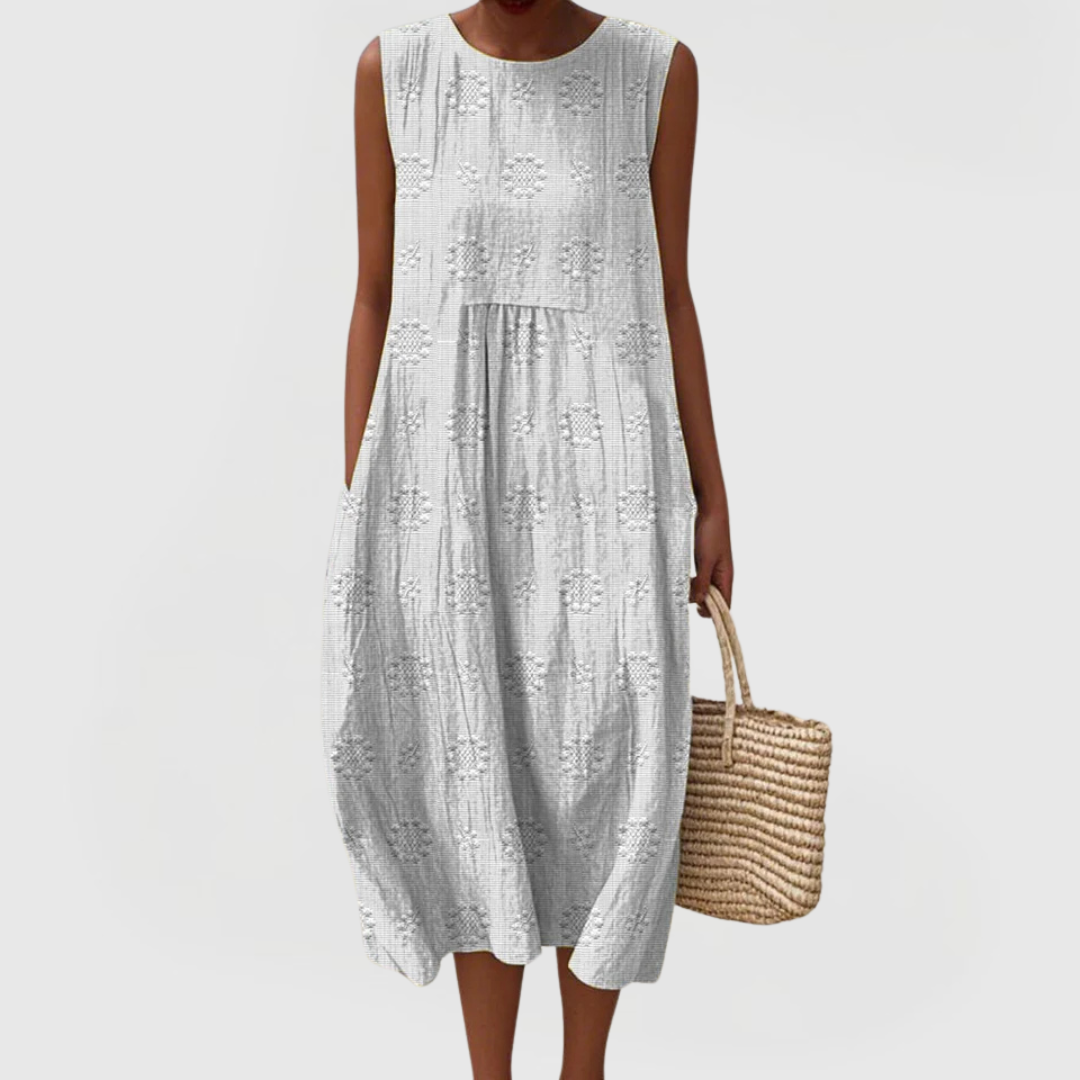 Women's Embroidered Sleeveless Dress | Cotton | Casual Summer Wear