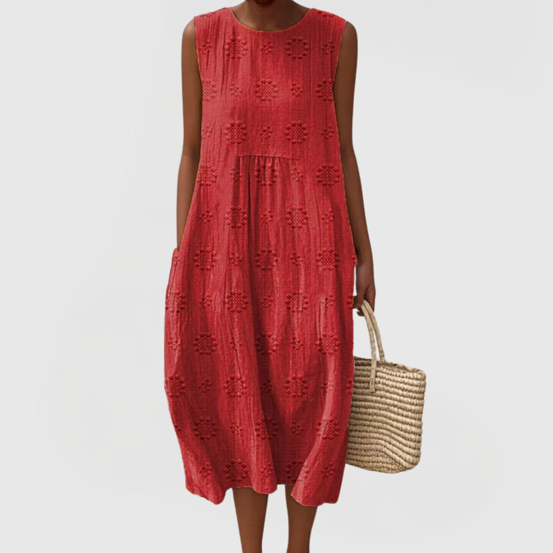 Women's Embroidered Sleeveless Dress | Cotton | Casual Summer Wear