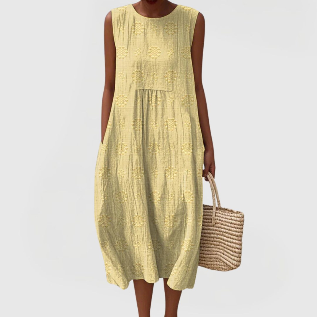 Women's Embroidered Sleeveless Dress | Cotton | Casual Summer Wear