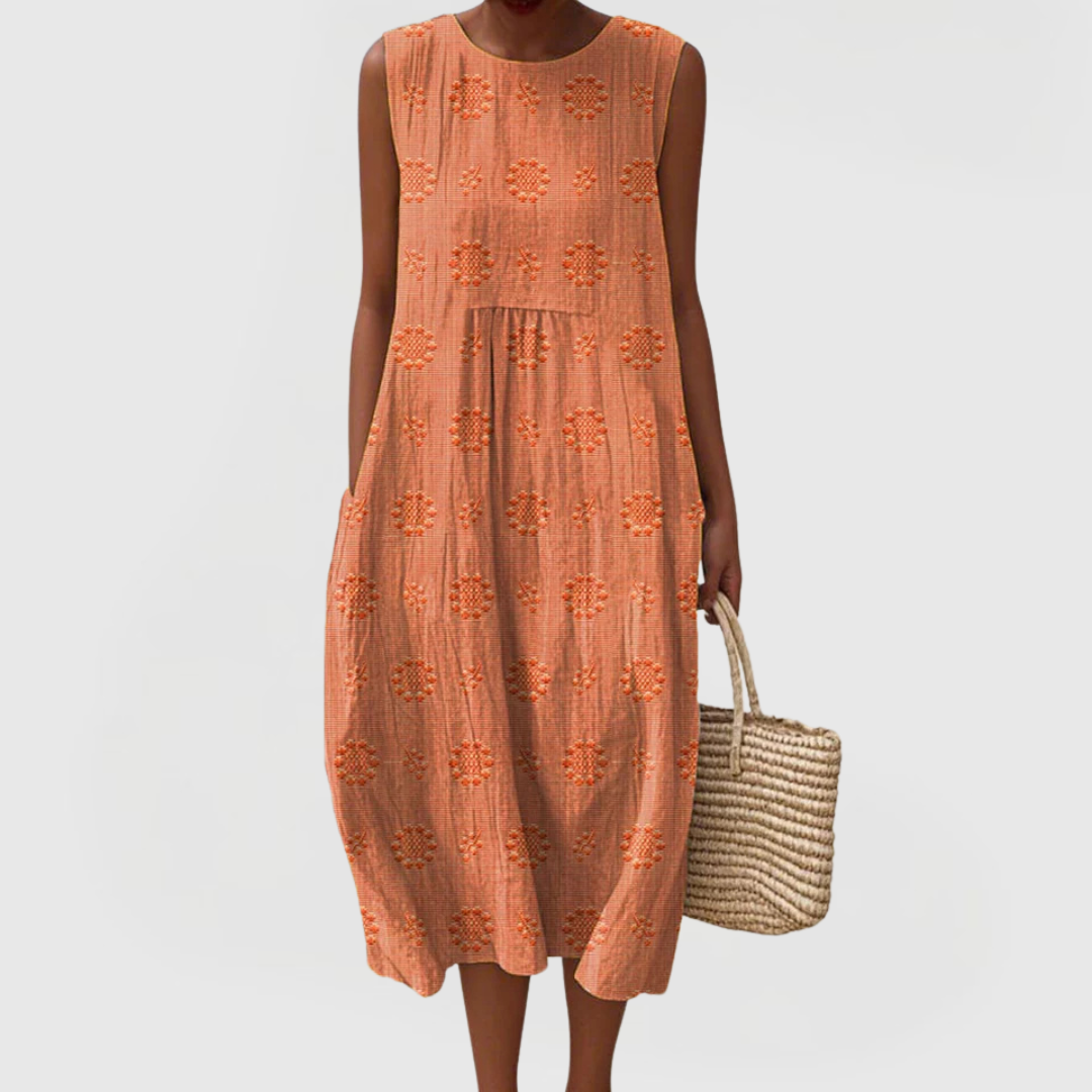 Women's Embroidered Sleeveless Dress | Cotton | Casual Summer Wear