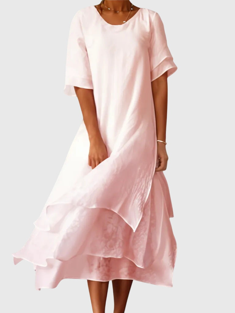 Women's Midi Cocktail Dress Open Neckline
