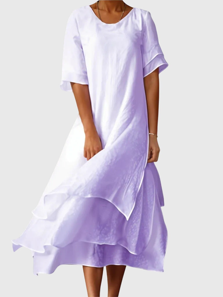 Women's Midi Cocktail Dress Open Neckline