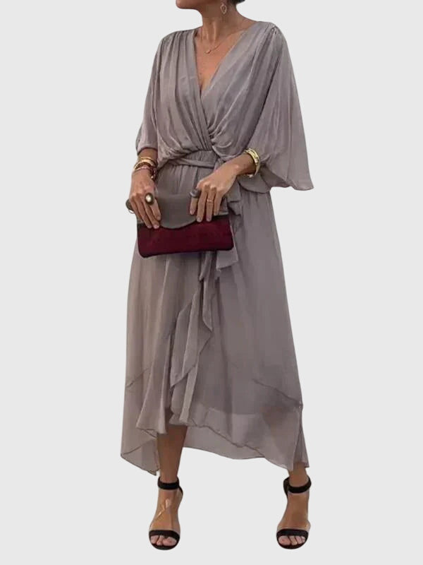 Women's Summer Dress V-Neck Lightweight Fabric Casual