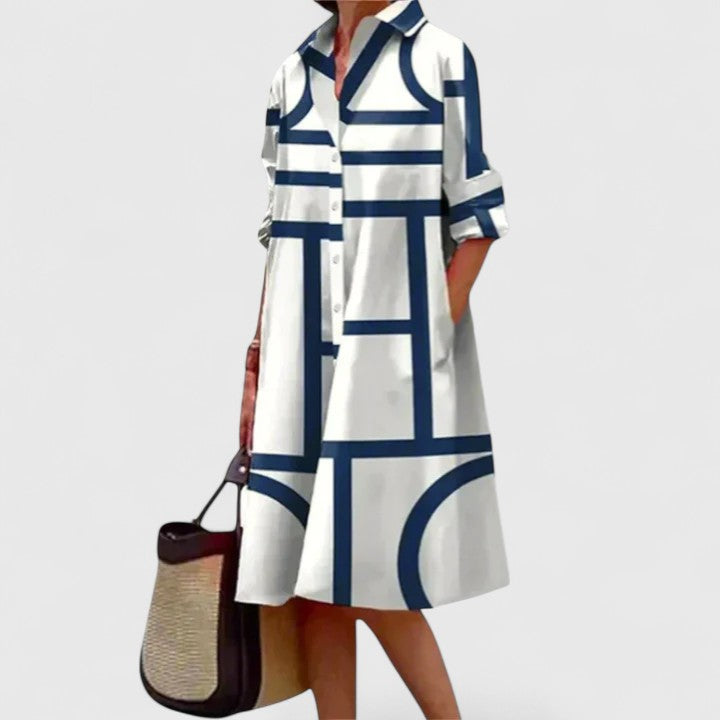 Women's Fitted Midi Polka Dot Dress | Short Sleeve, Round Neck, Casual