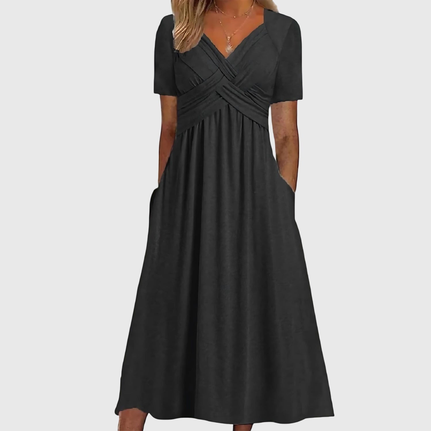 Women's A-Line Midi Dress Tummy Control | Casual Elegant Design