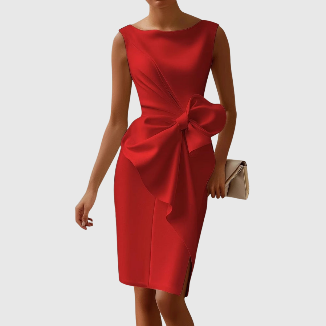 Women's Midi Dress Bow Detail