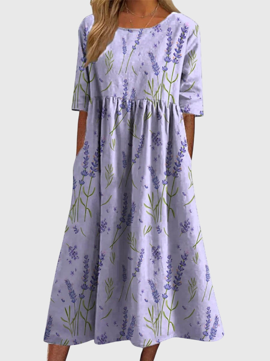 Women's Flowing Embroidered Dress | Short Sleeve | Casual Summer Dress