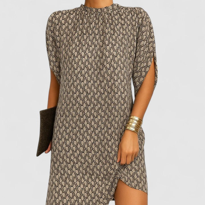 Women's Evening Dress Ruching V-Neck Long Sleeve Midi