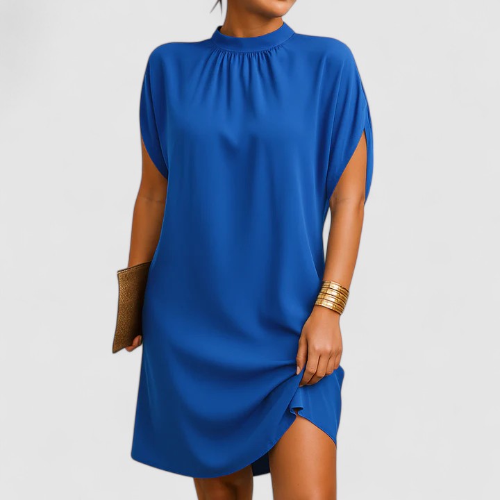 Women's Evening Dress Ruching V-Neck Long Sleeve Midi