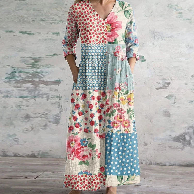 Women's Floral Maxi Dress Lightweight Cotton