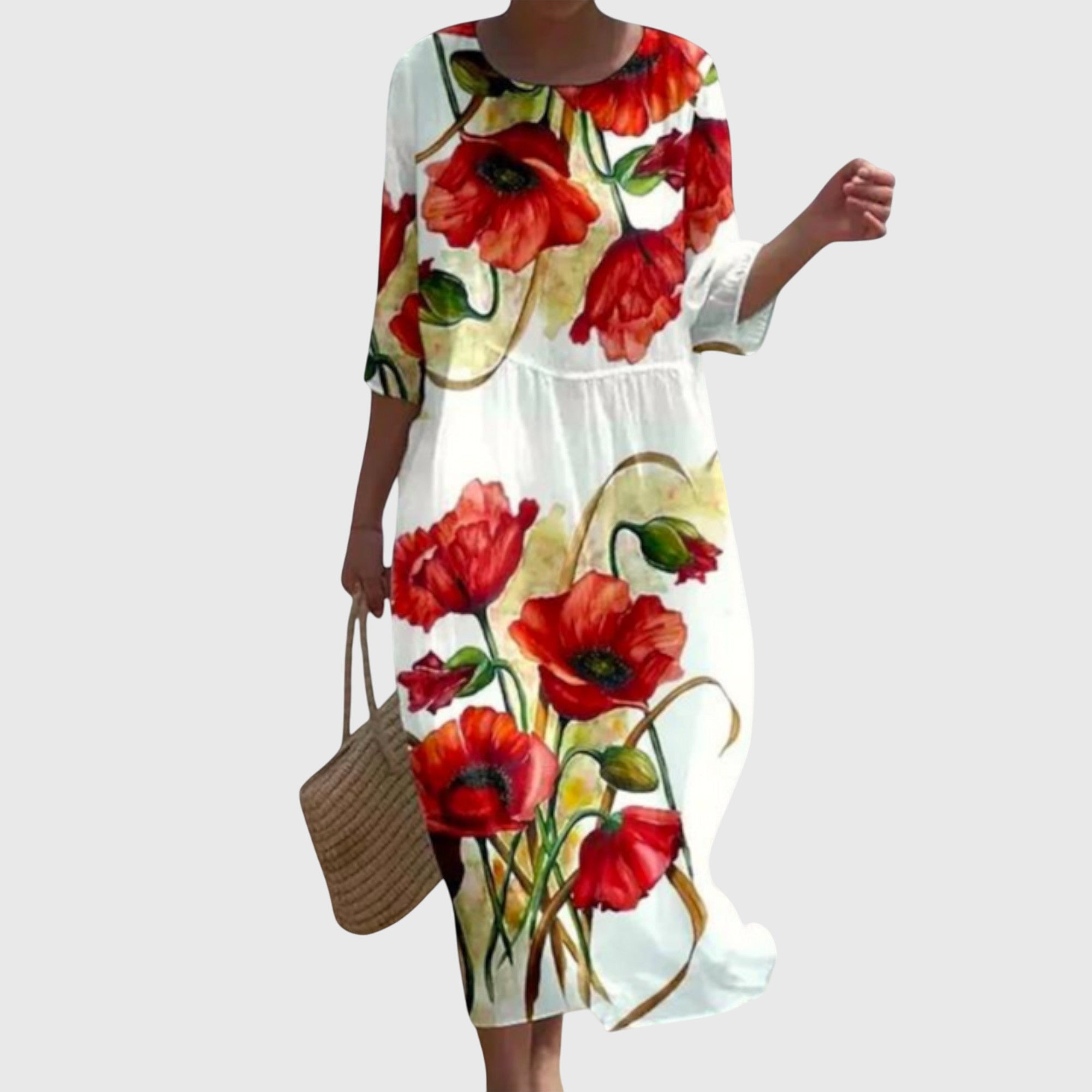 Women's Floral Maxi Dress Flowing Silhouette