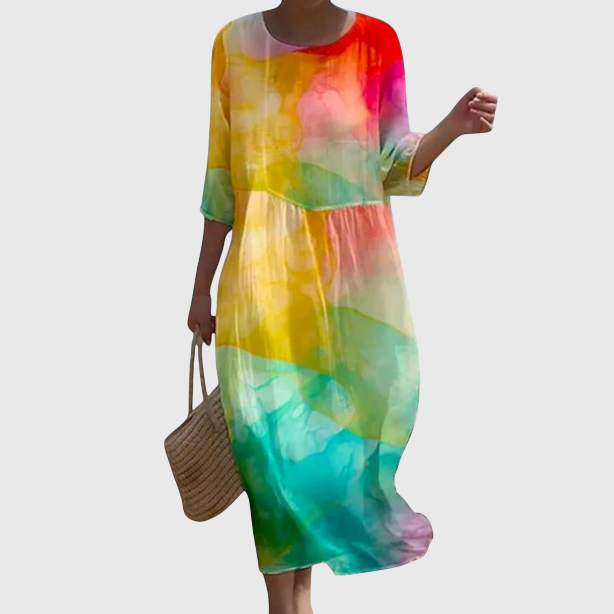 Women's Floral Maxi Dress Flowing Silhouette