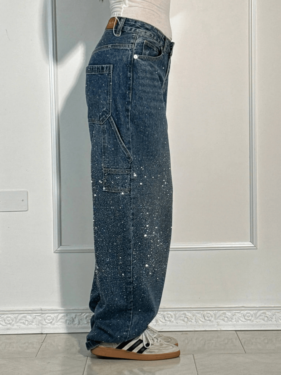 Women's Pants Balloon Fit Urban Style Multiple Pockets Cotton Casual