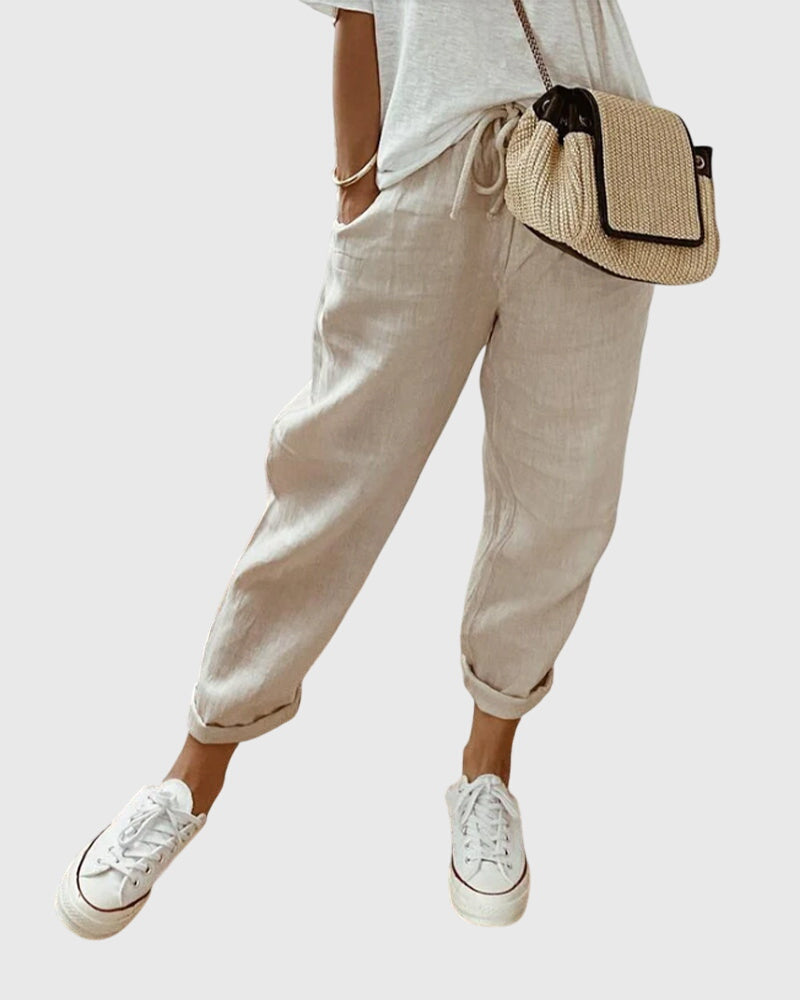Women's Pants High Waist Relaxed Fit Straight Leg Casual