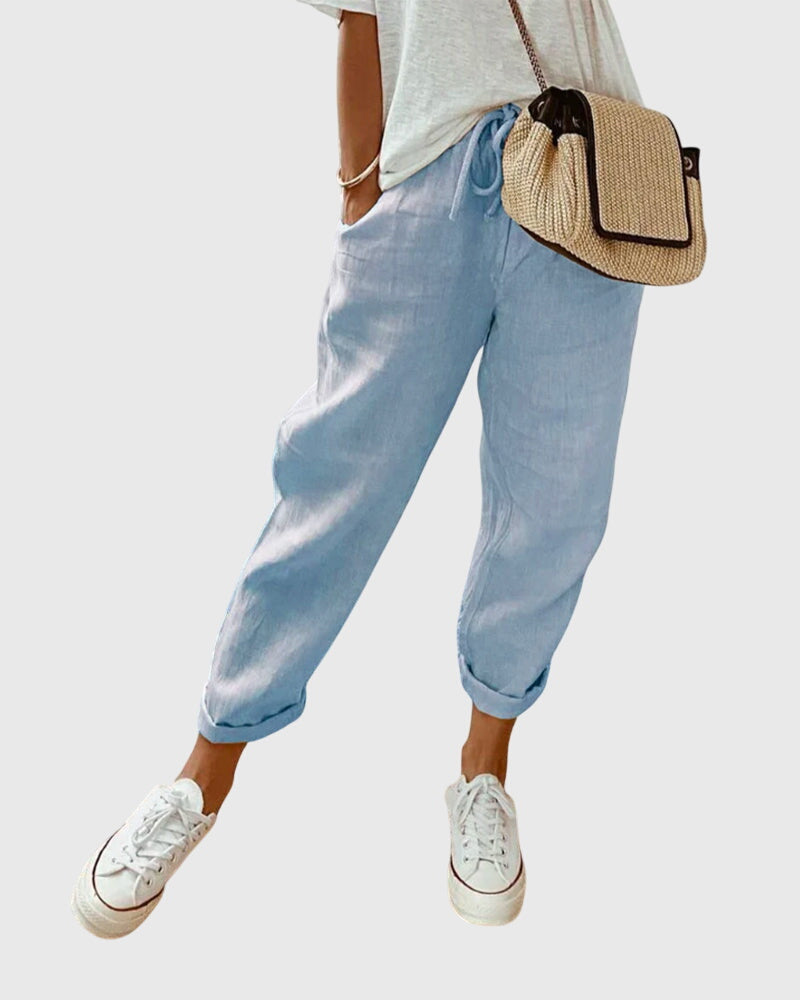 Women's Pants High Waist Relaxed Fit Straight Leg Casual