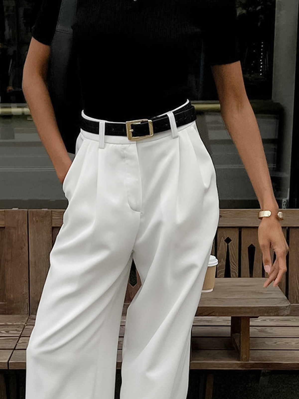 Women's Pants Long Length Regular Fit Non-Stretch Fabric