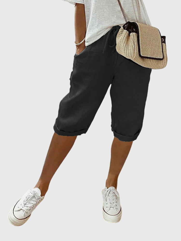 Women's Relaxed Fit Pants with Side Pockets | Everyday Wear | Polyester