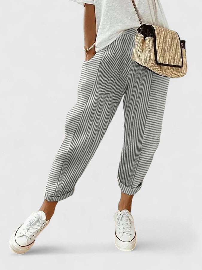Women's Pants Relaxed Fit Stretchy Waistband Soft Fabric Casual