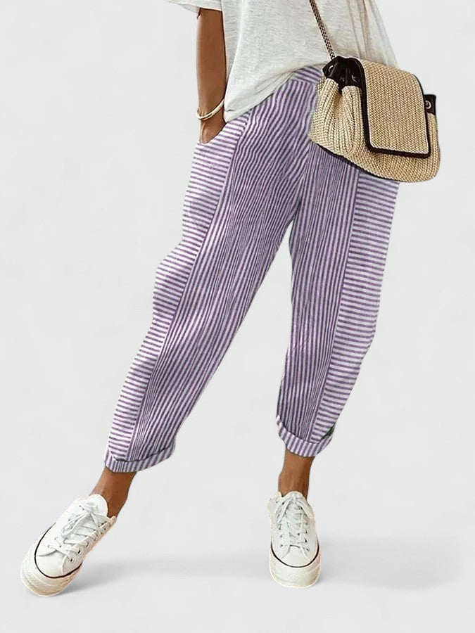 Women's Pants Relaxed Fit Stretchy Waistband Soft Fabric Casual