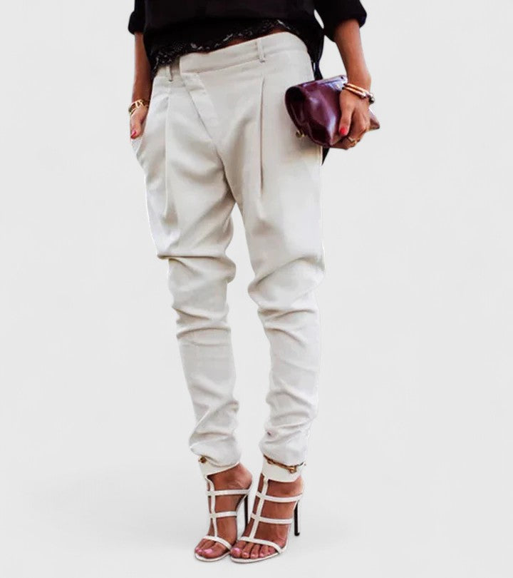 Women's Pants Stretch Fabric Tailored Cut Adjustable Waist Casual