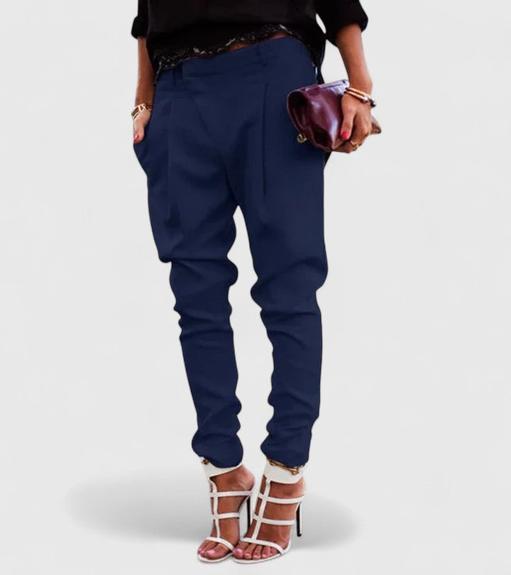 Women's Pants Stretch Fabric Tailored Cut Adjustable Waist Casual