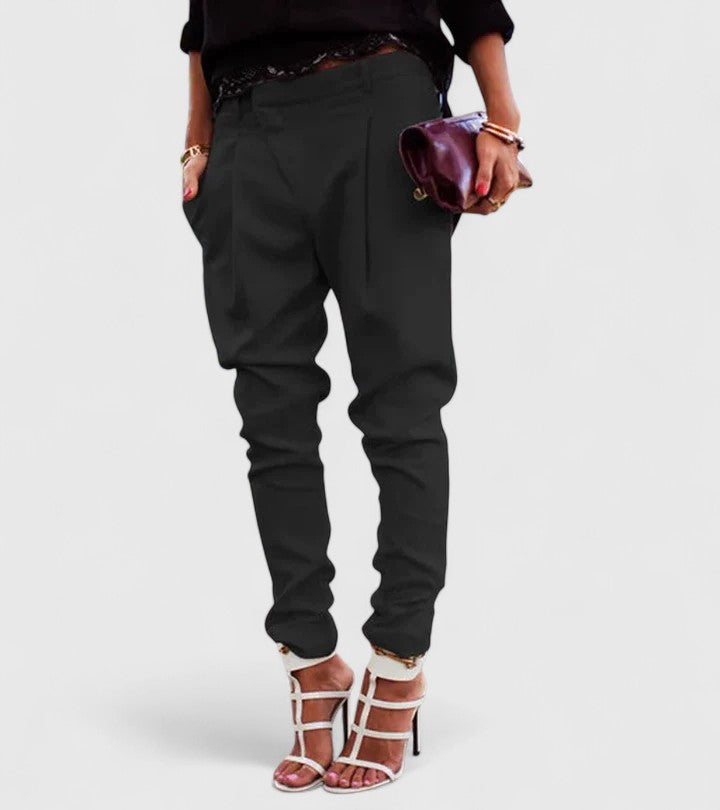 Women's Pants Stretch Fabric Tailored Cut Adjustable Waist Casual