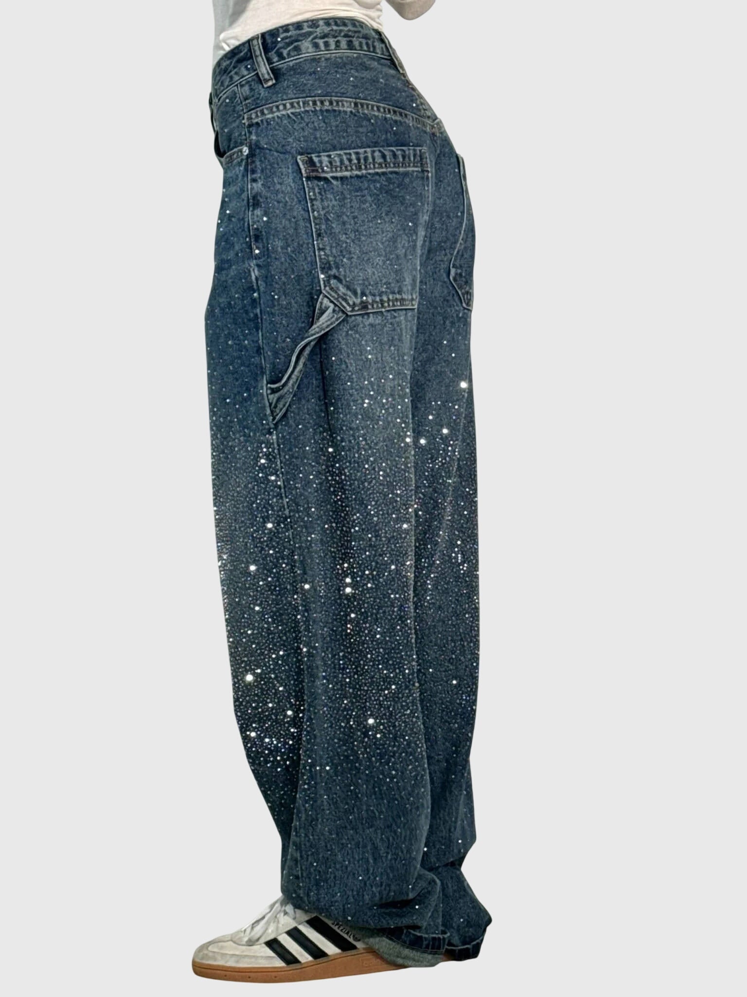 Women's Relaxed Fit Pants with Diamond Details | Casual Wear