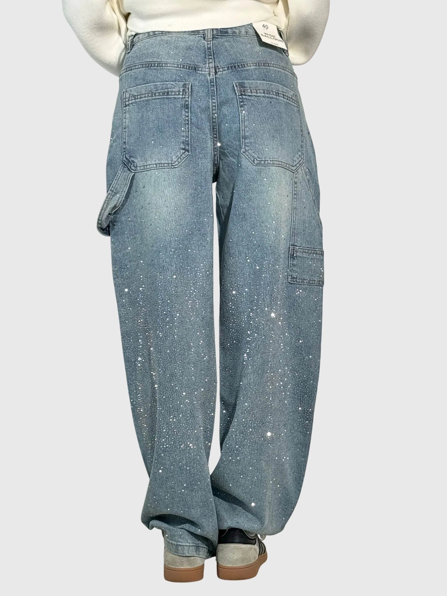 Women's Relaxed Fit Pants with Diamond Details | Casual Wear
