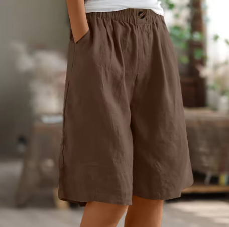 Women's Shorts Relaxed Fit Breathable Mid-Thigh Length Cotton Casual