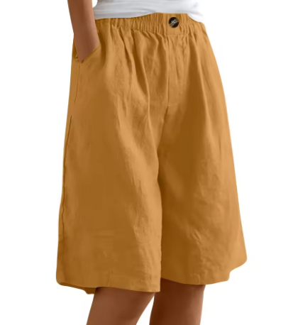 Women's Shorts Relaxed Fit Breathable Mid-Thigh Length Cotton Casual