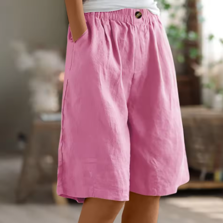 Women's Shorts Relaxed Fit Breathable Mid-Thigh Length Cotton Casual
