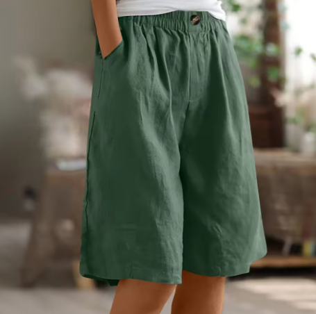 Women's Shorts Relaxed Fit Breathable Mid-Thigh Length Cotton Casual