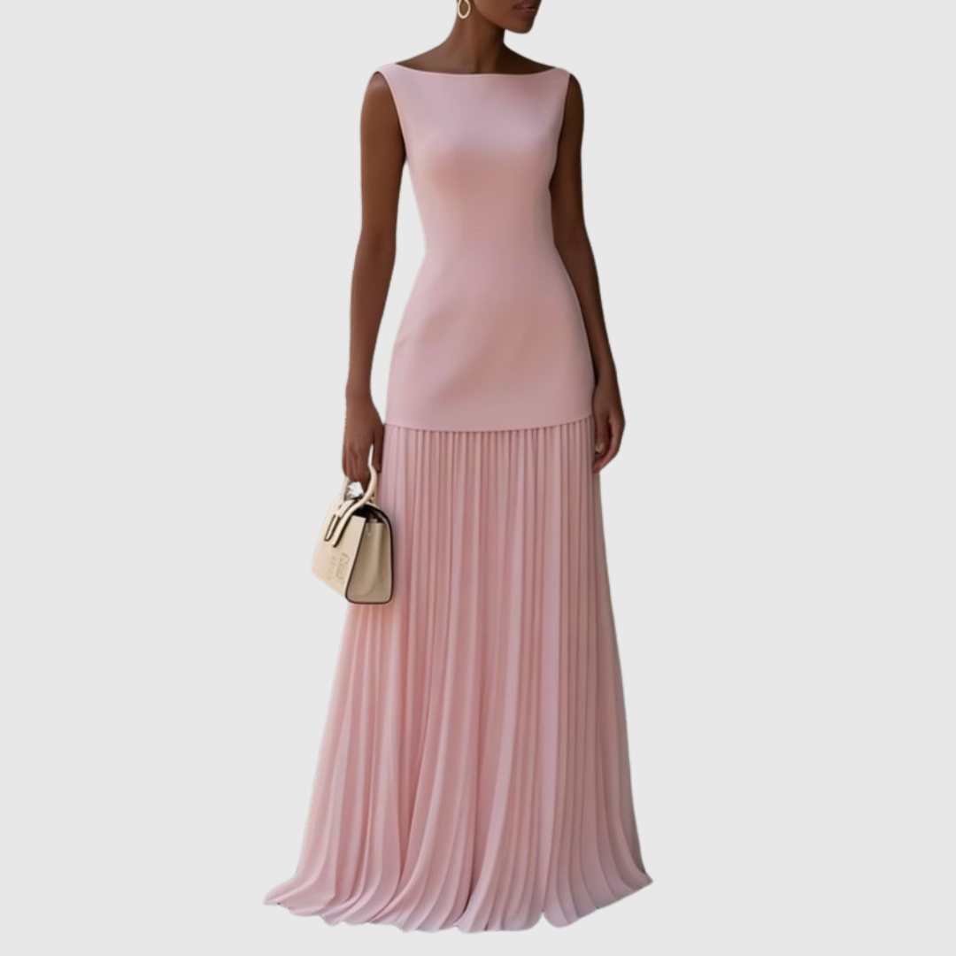 Women's Formal Pleated Sleeveless Dress