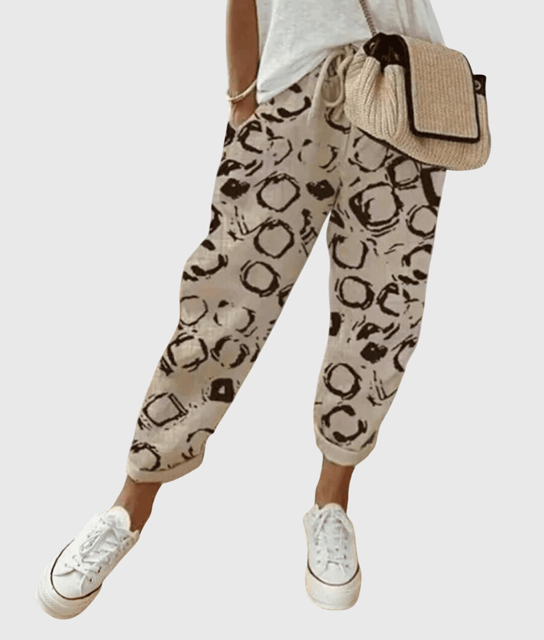 Women's Summer Pants Relaxed Fit Adjustable Waist Casual Design