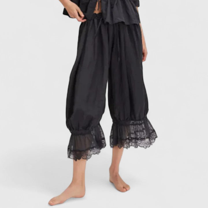 Women's Trousers Relaxed Fit Cotton Patchwork Design Casual