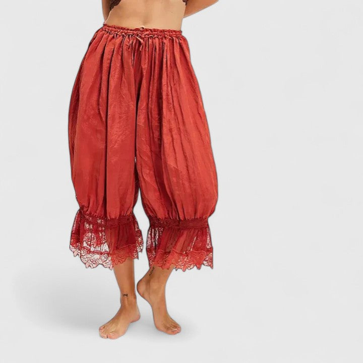 Women's Trousers Relaxed Fit Cotton Patchwork Design Casual