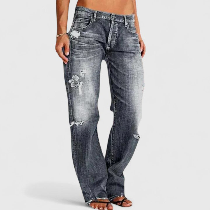 Women's Wide-Leg Jeans High-Stretch Lightweight Fabric Casual