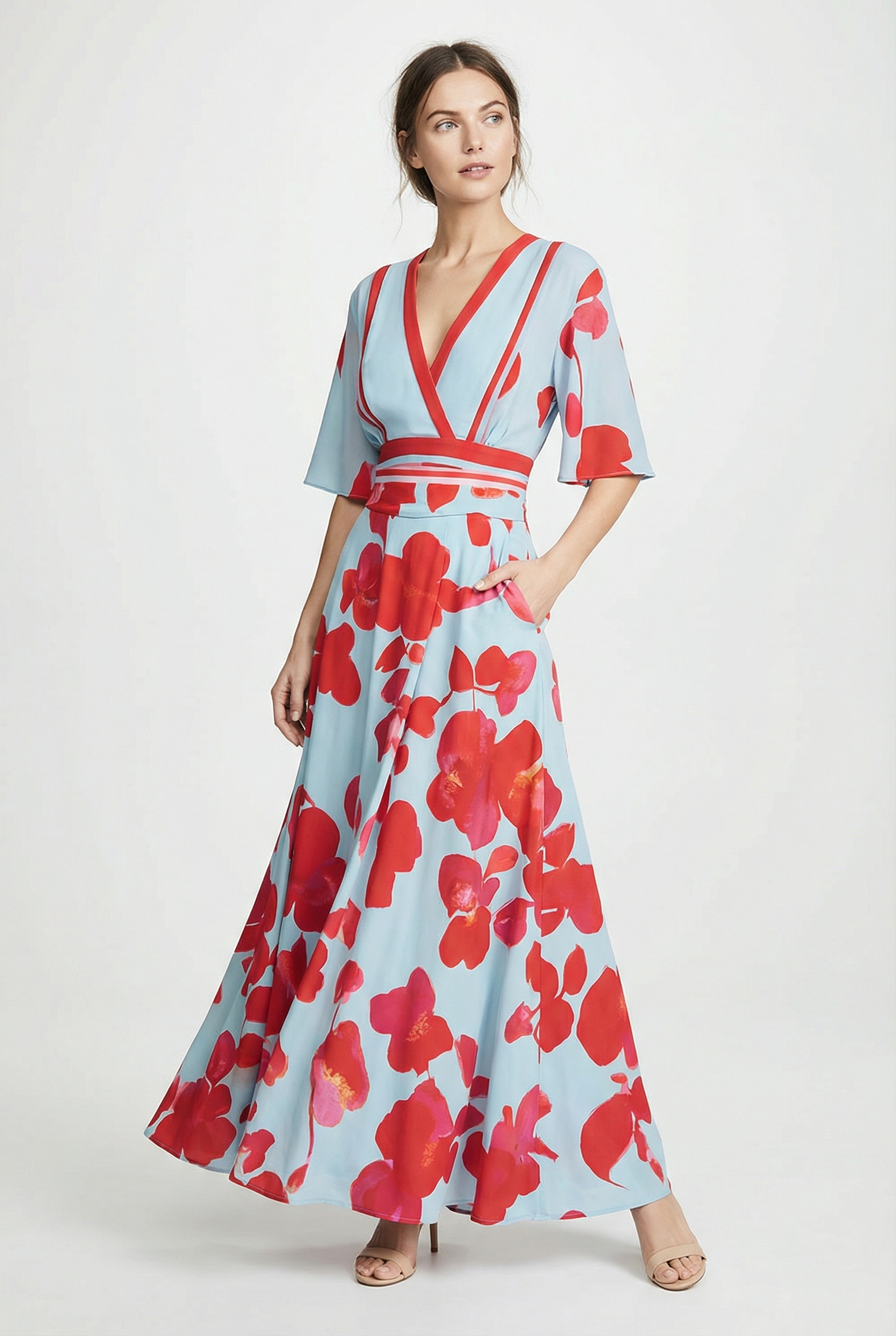 Women's Dress Flattering Cut Formal Cocktail Elegant Sleeves