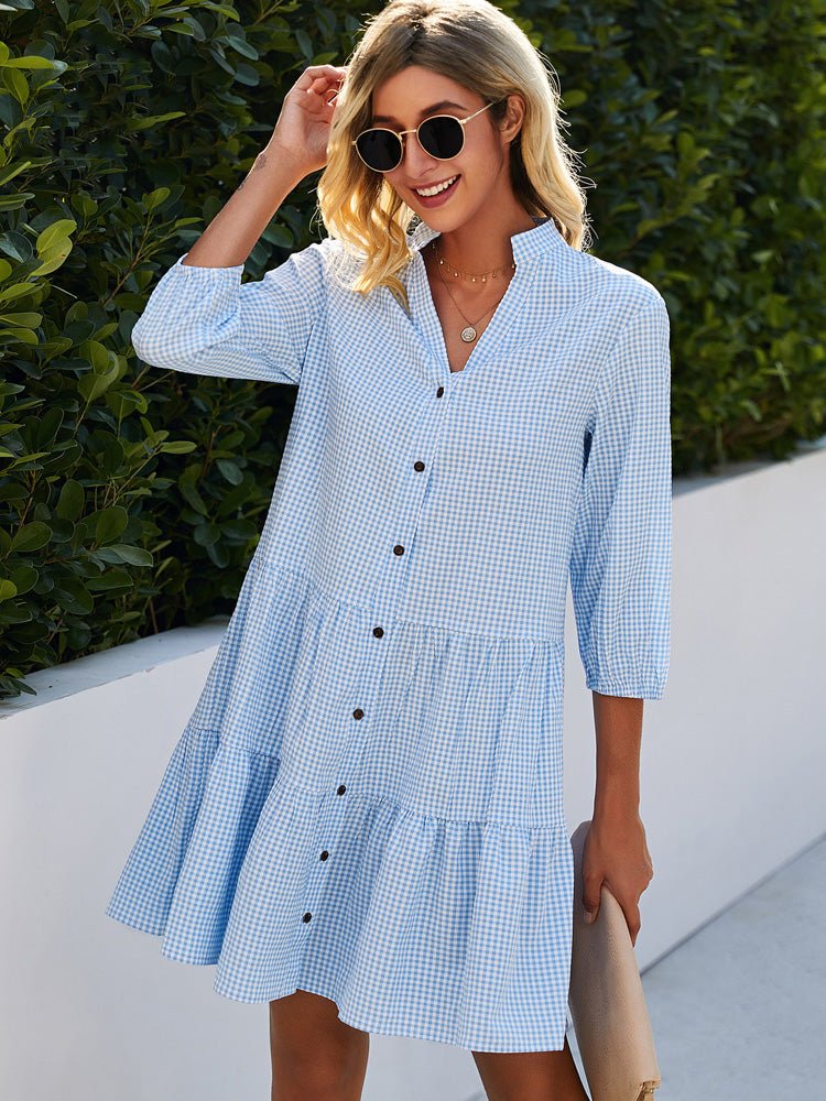 Women's Gingham Summer Dress Breathable Fit Sleeveless Casual