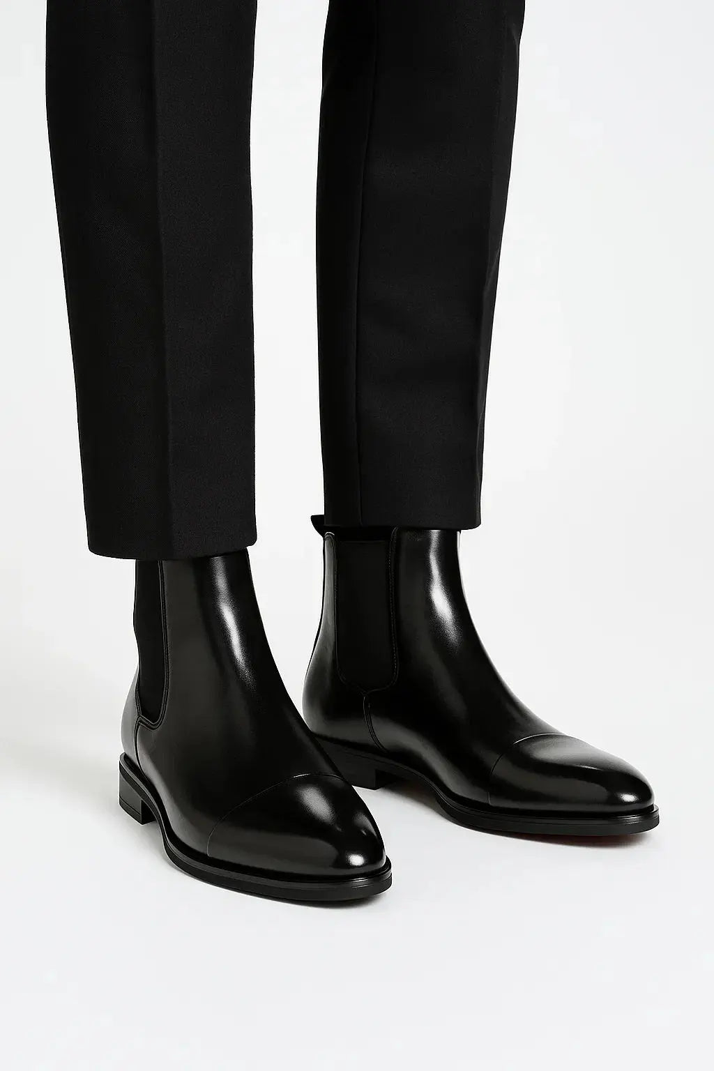 Chelsea Boot Slip On Cap Toe Elastic Panel