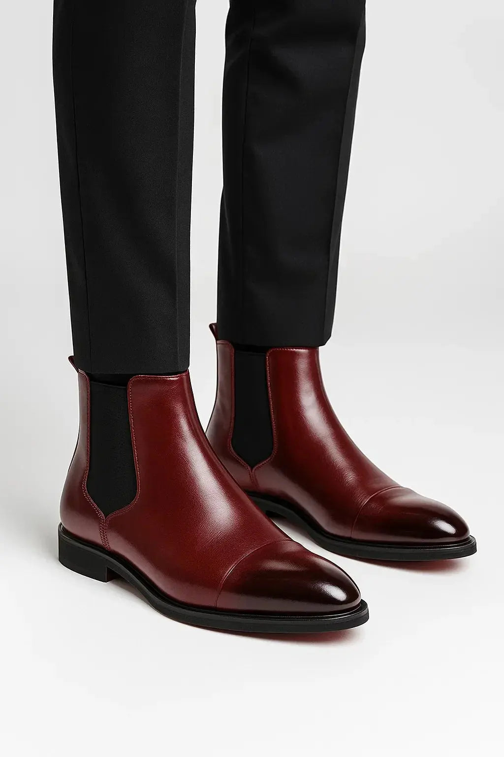 Chelsea Boot Slip On Cap Toe Elastic Panel