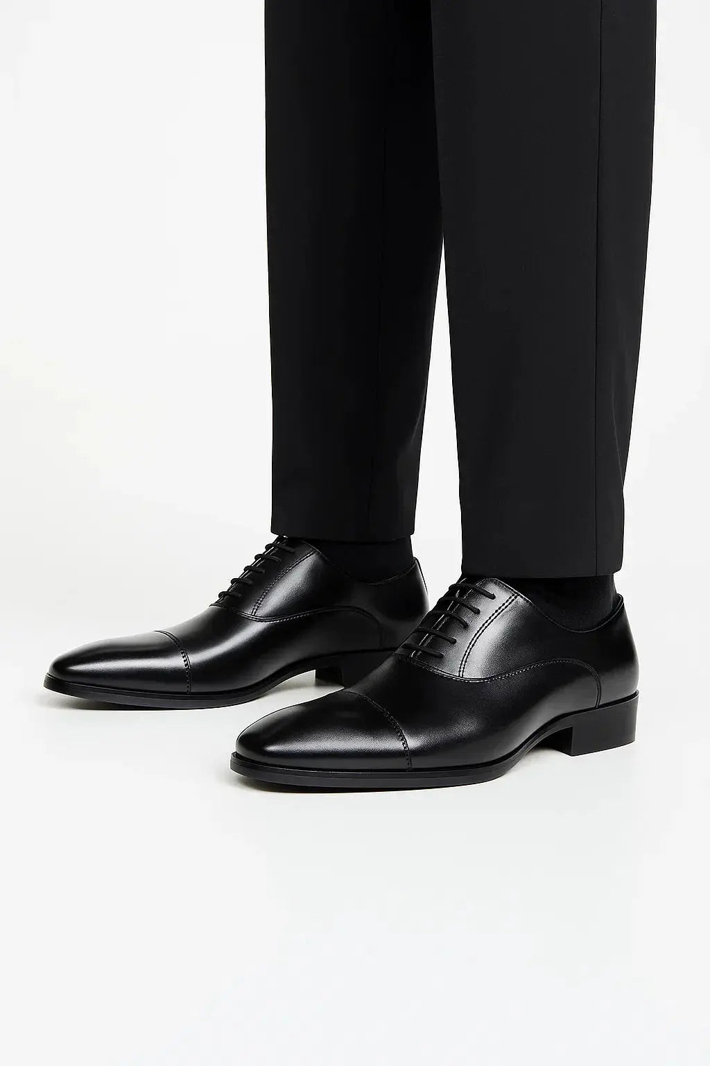 Oxford Shoe Lace Up Cap Toe Low Heel