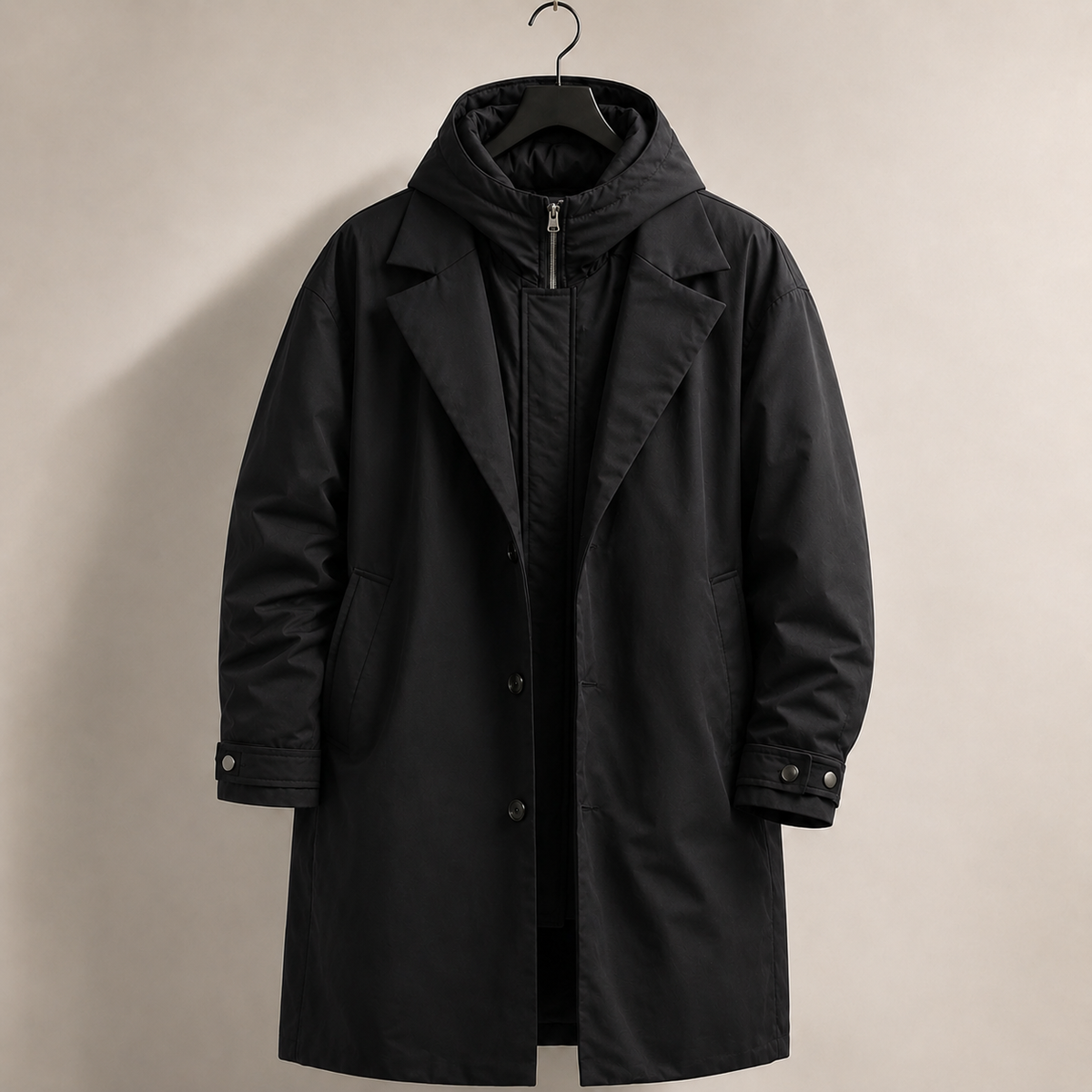 Callum - Hooded Men's Over Coat