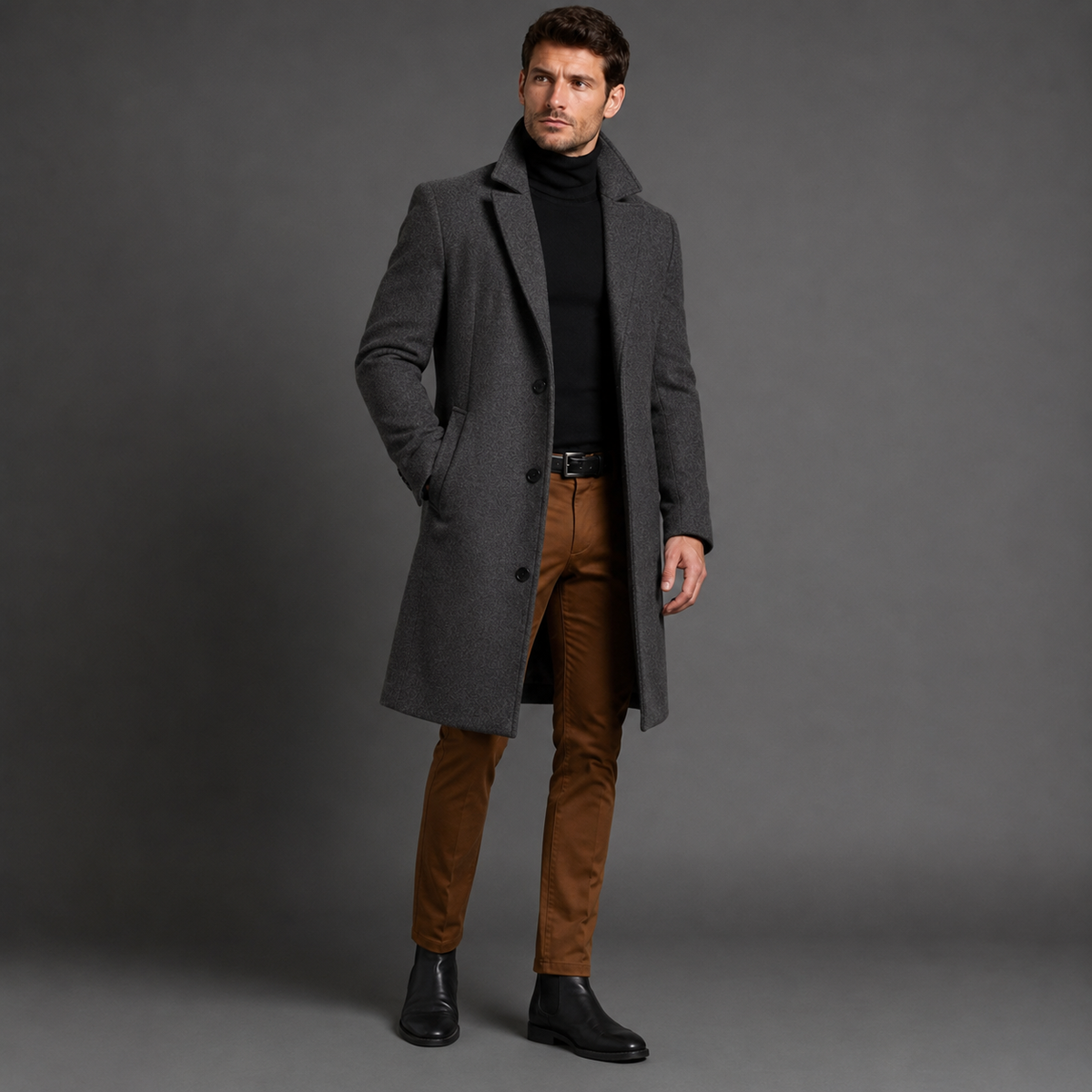 Victor - Tailored Men's Long Coat