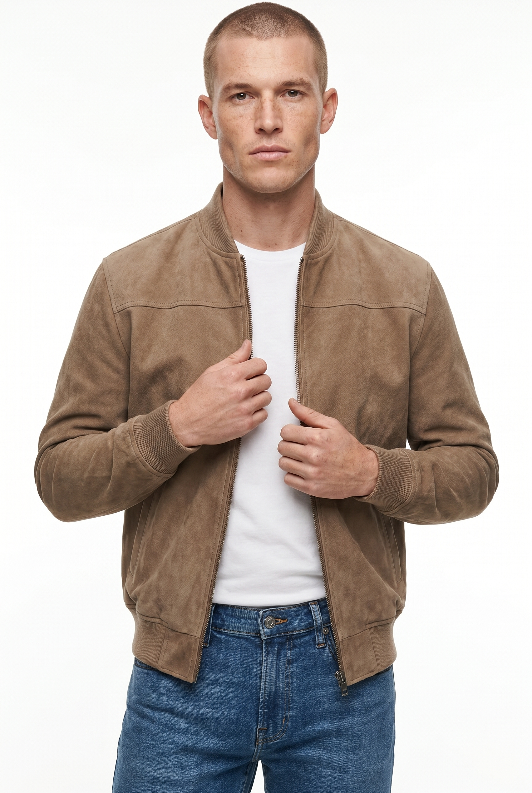 Men's Suede Bomber Jacket | Blackstone London