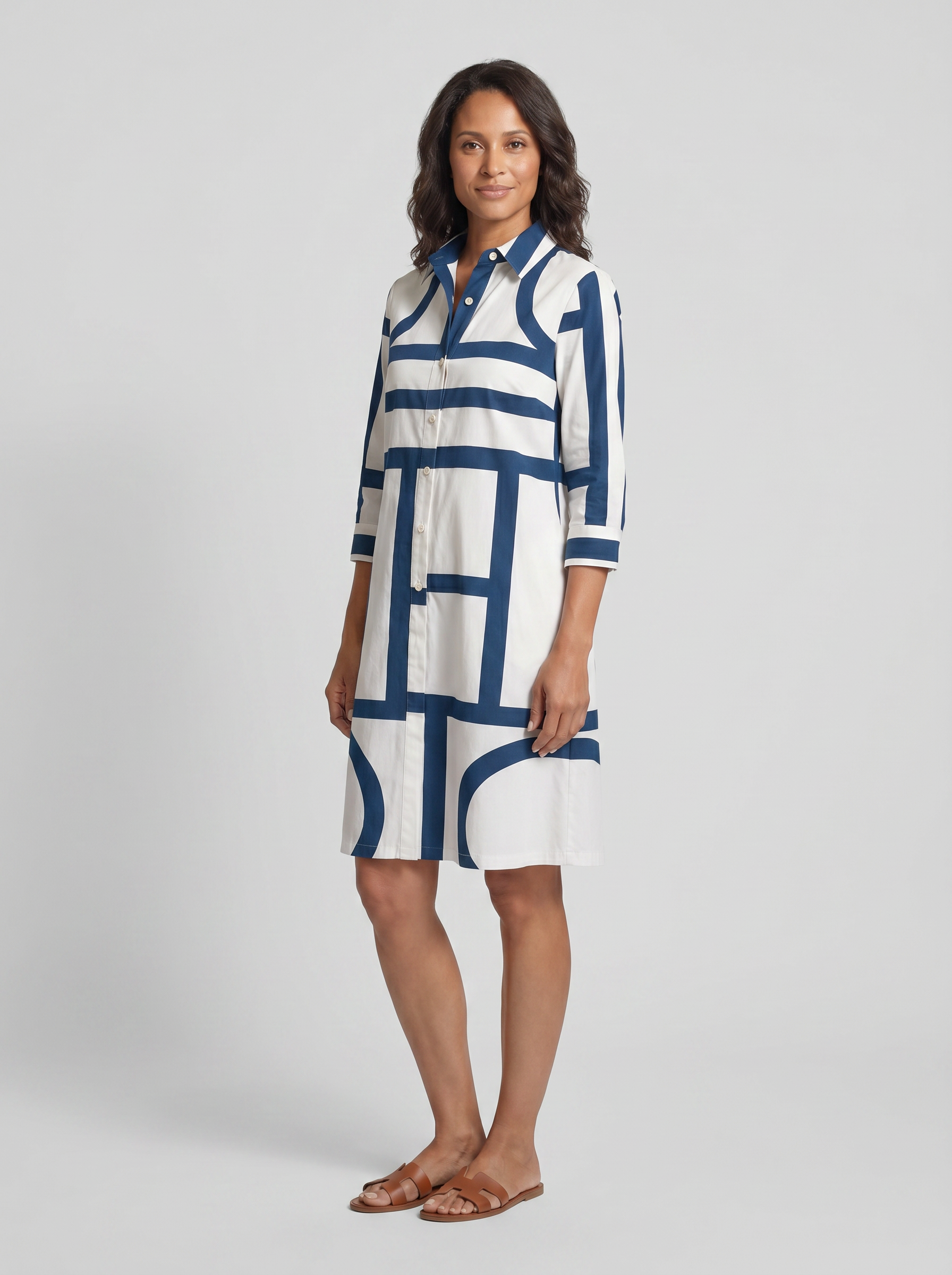 Blue & White|three-quarter
