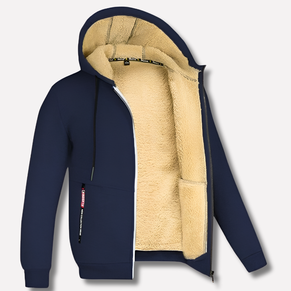 Niki | Men's Zip-Up Fleece Hoodie with Sherpa Lining