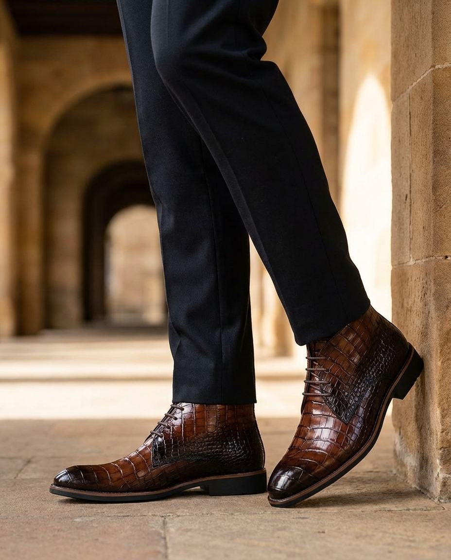 Men's Lace-up Boots | Casual Leather Footwear | Everyday Use