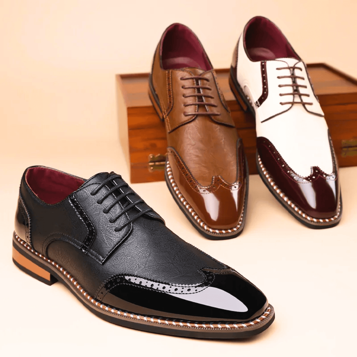 TWO TONE OXFORD SHOES FOR MEN